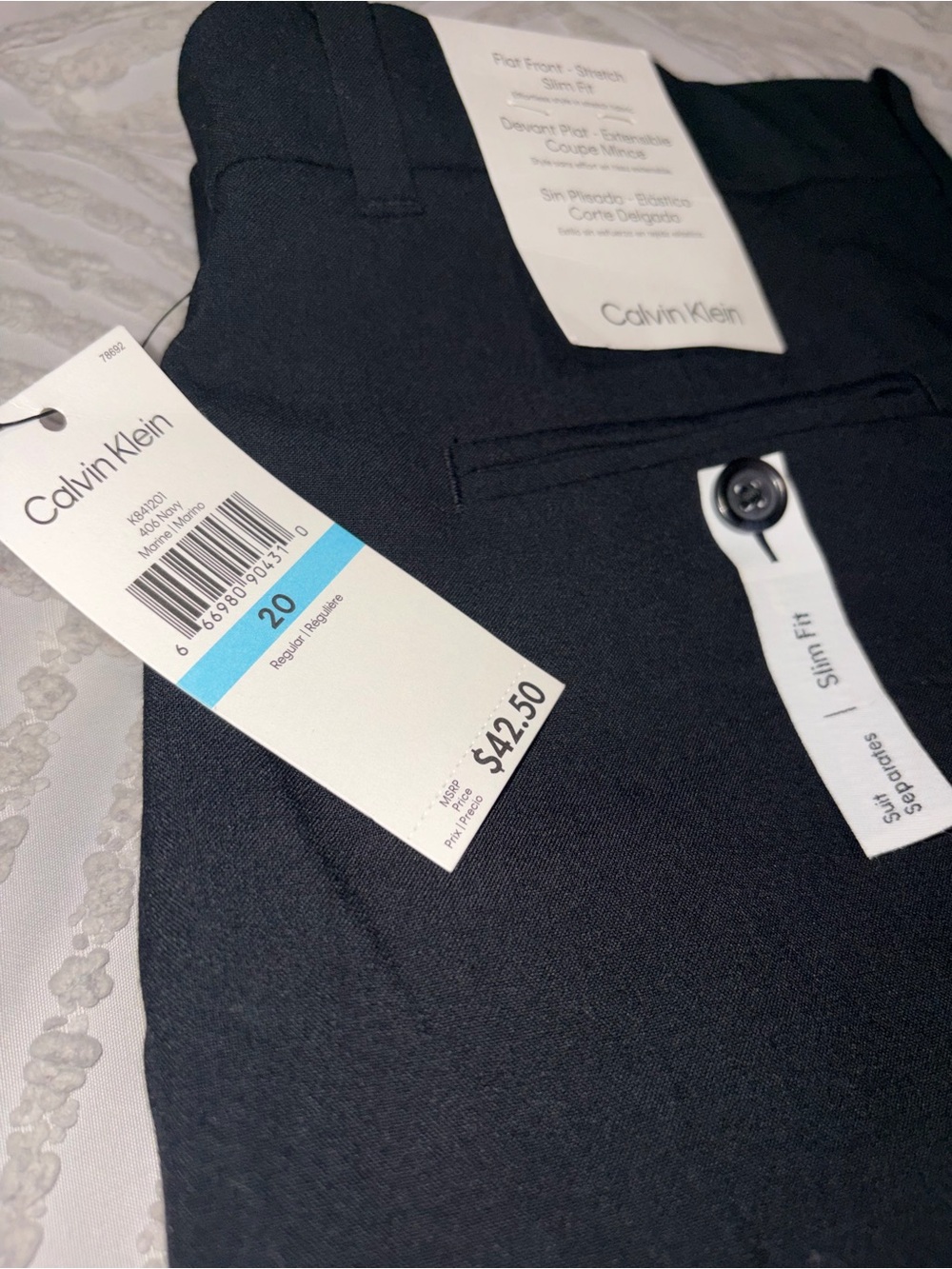 Calvin Klein women’s plus 20 Slim Fit Dress Pants in Navy color NWT